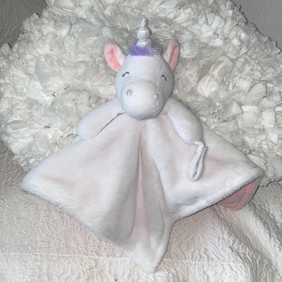 Carter's Unicorn Fleece Security Blanket Lovie Plush Pacifier Holder - Picture 1 of 11